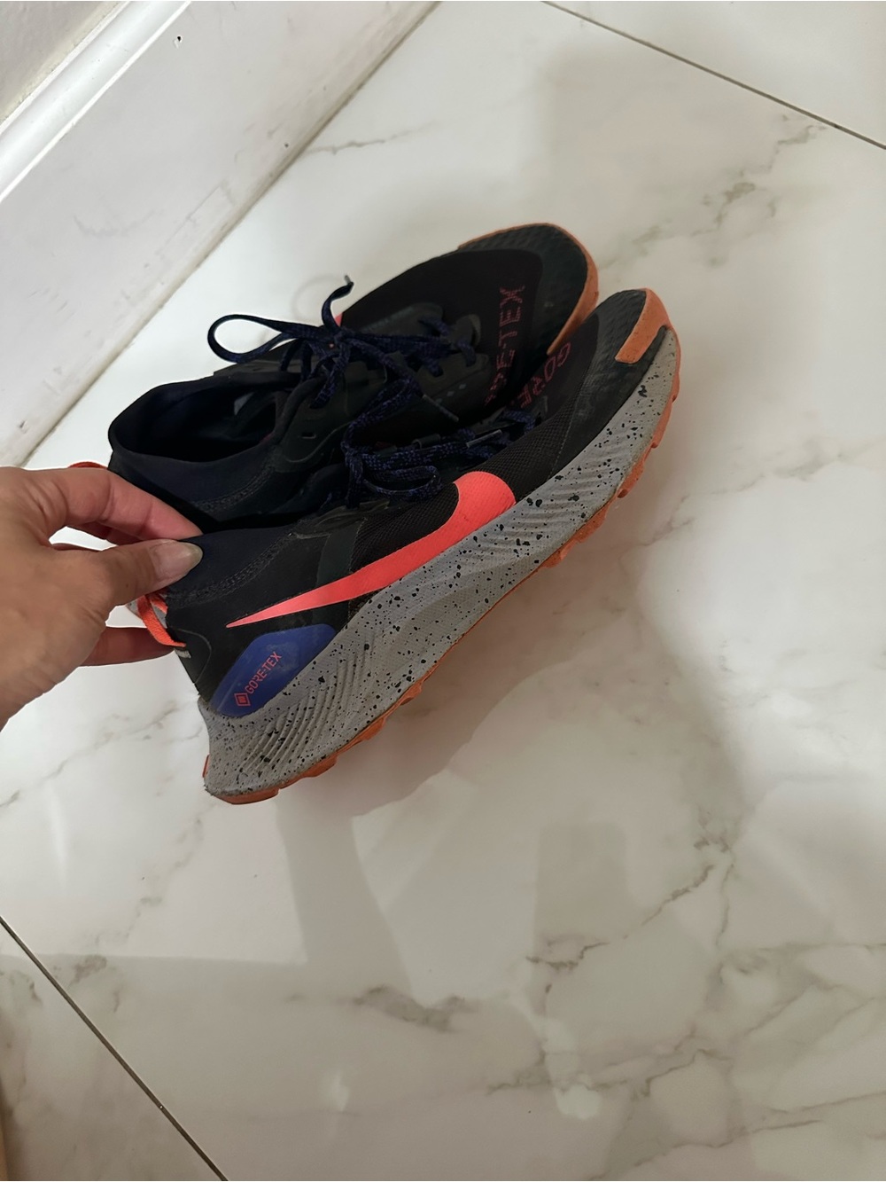 Nike women black and Coral Trail Running Shoes